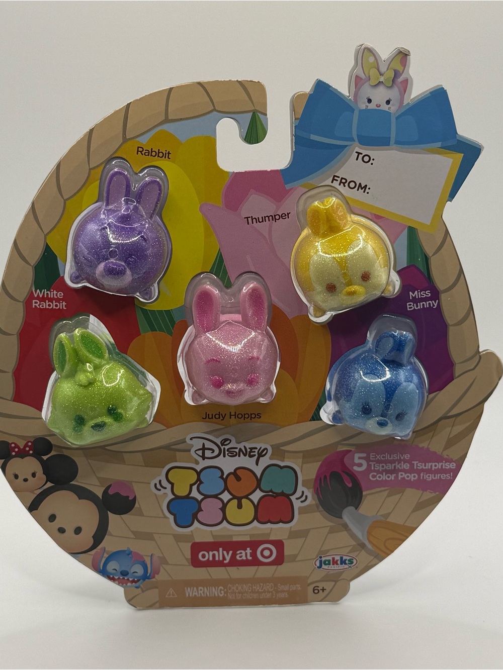 Disney Tsum Tsum Sparkle Bunny & Friends Set - Purple, Pink, Yellow, Green, Blue